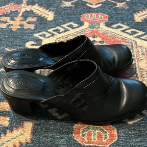 Clark’s slip on clogs/mules